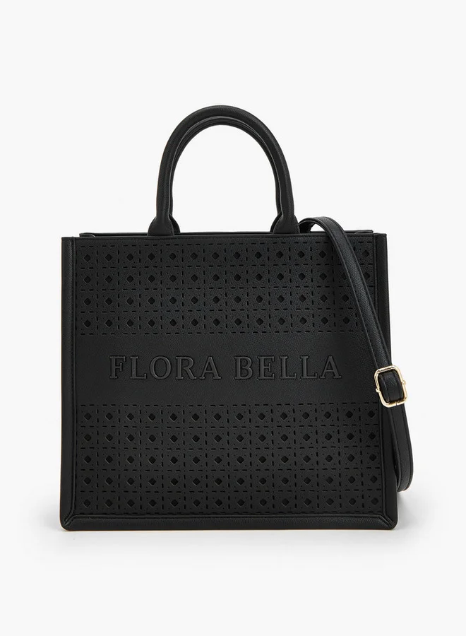 Flora Bella By Shoexpress Flora Bella Laser-Cut Bag With Double Handles And Detachable Shoulder Strap